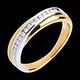 Gold Schmucke trauring semi pave weiss und gelbgold kanalfassung