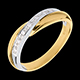Geschenk Frau trauring semi pave weiss und gelbgold kanalfassung