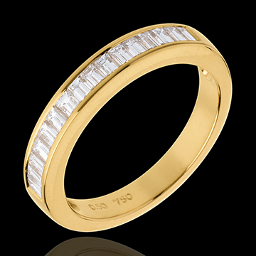 Hochzeit Trauring semi pav� in Gelbgold - 0.5 Karat