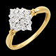 Schmuck ring raute 033 karat 16 diamanten