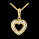 Geschenke Frau herzanhanger spiegelbild gelbgold 18 diamanten