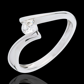 Gold Schmucke Solit�ring Apostrophe in Weissgold  - 0.26 Karat