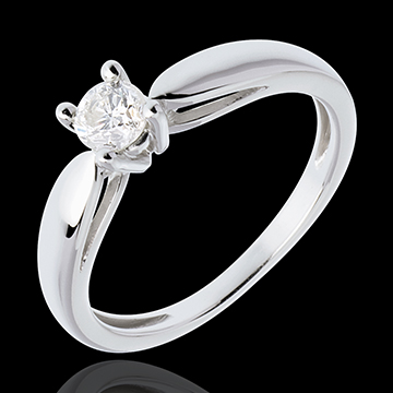 Juwelieren Zarter Solit�r in Weissgold - 0.3 Karat
