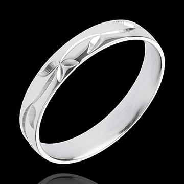 Geschenke Trauring Bl�tterranke aus Wei�gold