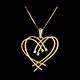 Geschenk Frau anhanger coeur etincelles 4 diamanten