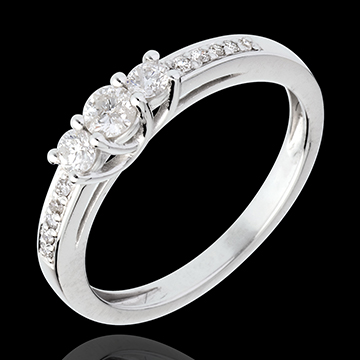Juwelieren Bague Trilogie pav� in Weissgold - 0.34 Karat
