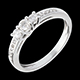 Geschenke Frau bague trilogie pave weissgold 034 karat