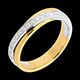 Schmuck trauring semi pave weiss und gelbgold kanalfassung
