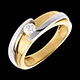 Gold Schmucke solitar bipolaire weiss und gelbgold 023 karat