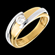Geschenke Frau ring bipolaire weiss und gelbgold 031 karat