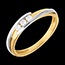 Geschenk Trilogie-Ring bipolaire in Weiss- und Gelbgold  - 3 Diamanten