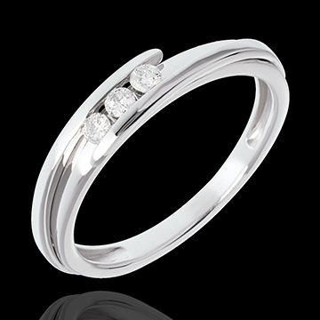 Schmuck Trilogie bipolaire in Weissgold - 3 Diamanten