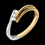 Geschenk Frau Trilogie-Ring Rauhreif - Gelbgold und Wei�gold mit 3 Diamanten
