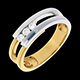 Geschenke ring diapason trilogie weiss und gelbgold diamante