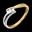 Hochzeit Trilogie-Ring Rauhreif - Gelbgold und Weissgold mit 3 Diamanten