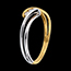 Geschenk Frauen Trilogie-Ring Rauhreif - Gelbgold und Weissgold mit 3 Diamanten
