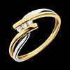 On-line Verkäufe Trilogie-Ring Tango - Gelbgold und Weissgold mit 3 Diamanten