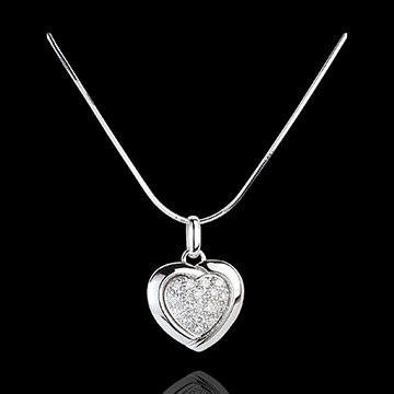 Geschenk Frau Diamantanh�nger Sweet Heart Blanc - 18 Diamanten