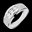 Geschenke Frau Trilogie-Ring aus Weissgold verziert mit einer Schnalle - 0.84 Karat - 59 Diamanten 