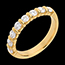 Gold Schmucke Trauring semi pav� in Gelbgold - Krappenfassung  - 0.75 Karat - 8 Diamanten