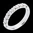 Juwelier Trauring semi pav� in Weissgold - Krappenfassung - 0.75 Karat - 8 Diamanten