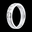 Juwelier Trauring zur H�lfte mit Diamanten besetzt in Weissgold  - Kanalfassung - 0.75 Karat - 9 Diamanten