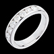 Schmuck Trauring zur H�lfte mit Diamanten besetzt in Weissgold - Kanalfassung  - 1 Karat - 9 Diamanten