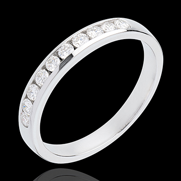 Hochzeit Trauring semi pav� in Weissgold - Kanalfassung  - 0.3 Karat - 10 Diamanten