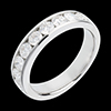 Juwelier Trauring semi pav� in Weissgold  - Kanalfassung - 1 Karat - 9 Diamanten