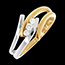 Geschenke Trilogiering Arabesque in Weiss- und Gelbgold - 3 Diamanten