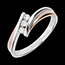 Gold Schmucke Diamantring Ambra mit Trilogie: Rotgold und Weissgold, 3 Diamanten