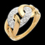 Juwelieren Ring sautoir in Gelbgold - 24 Diamanten