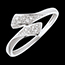 Schmuck Ring ruban in Weissgold - 10 Diamanten