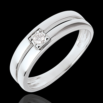 Kauf Diamant Ring doppelrangig mit zentriertem Diamanten