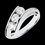 Hochzeit Trilogie-Ring Feminin - Wei�gold mit 3 Diamanten - 1 Karat