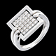 Geschenke Frauen ring carre weissgold 045 karat 25 diamanten