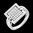 Frau Ring carr� in Weissgold - 0.45 Karat - 25 Diamanten