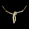 Geschenke Frauen Collier Liane - Gelbgold mit 3 Diamanten