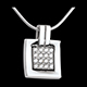 Geschenk Frau anhanger carre in weissgold 24 karat 16 diamanten