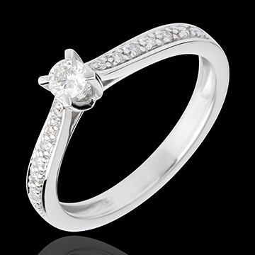 Geschenk Klassischer Solit�r pav� in Weissgold 