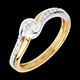 Juwelieren solitar wassermann pave weiss und gelbgold 025 kar