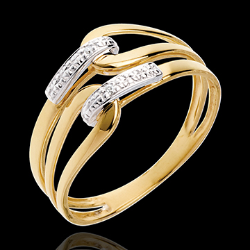 Gold- und Diamantring Klammer in Gelbgold