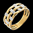 Geschenk Ring Couture in Gelbgold - 11 Diamanten