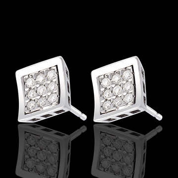 Geschenke Frau Ohrstecker carr� in Weissgold - 0.27 Karat - 18 Diamanten