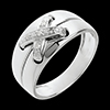 Geschenk Ring Lacet in Weissgold - 5 Diamanten