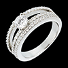 Geschenk Frauen Solit�r Empire pav� in Weissgold - doppelrangig - 1.06 Karat - 67 Diamanten