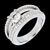 Juwelier Solit�r Empire pav� in Weissgold - doppelrangig - 1.74 Karat - 67 Diamanten