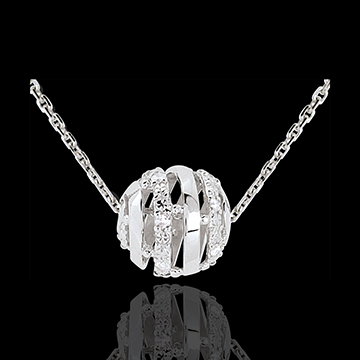 On-line Verfkauf Collier Amour en Cage in Weissgold - 11 Diamanten