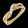 Geschenke Frauen Verschlungene Trilogie in Weiss- und Gelbgold - 3 Diamanten