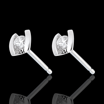 Hochzeit Diamant Ohrstecker Caldera in Weissgold - 0.21 Karat